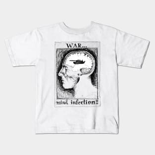 Anti War Man Portrait Drawing Anatomy Kids T-Shirt